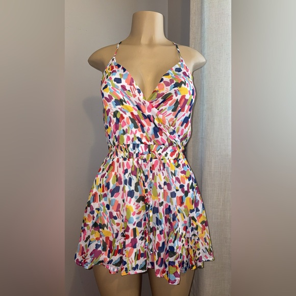 Pants - Colorful Abstract Print Women's Romper